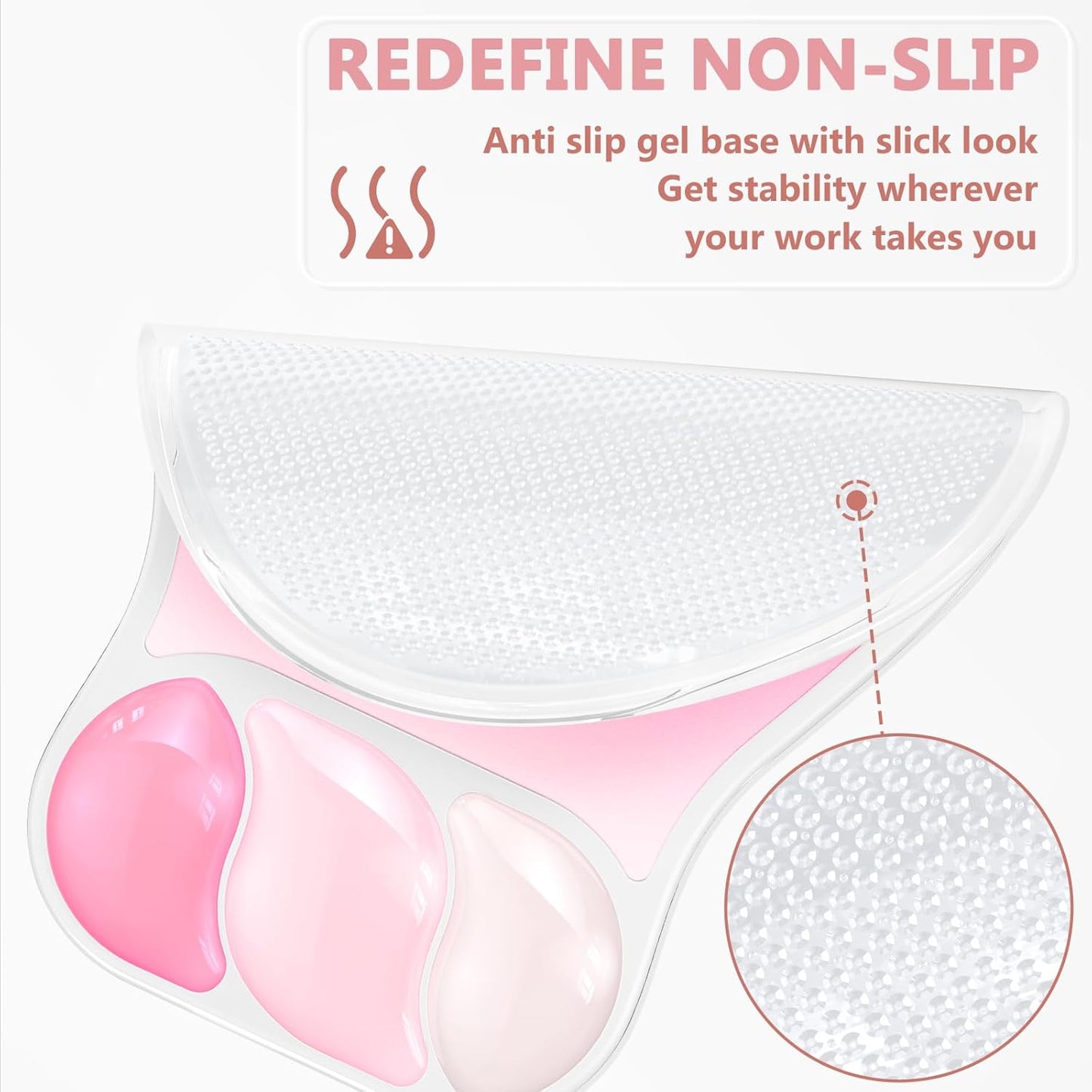AKIT Ergonomic Mouse Pad with Wrist Rest& Keyboard Wrist Rest, Wrist Rest for Computer Keyboard, Pain Relief, Non-Slip Gel Base, Mousepad Wrist Support for Gaming, Office, Waterdrop Shaped Pink