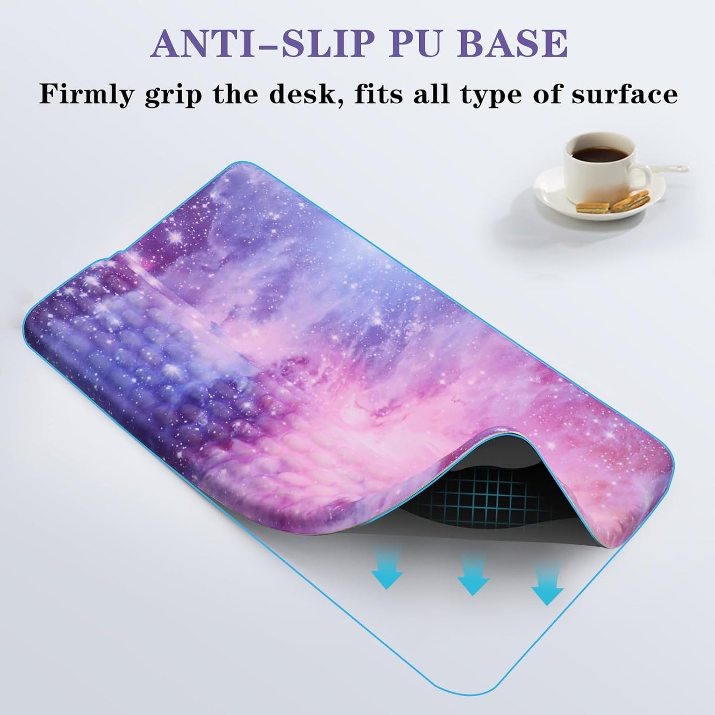 Computer Keyboard Stand Pad with Wrist Rest, Ergonomic Comfy Tilted Keyboard Stand Riser Holder Pad for Office Home (Black)