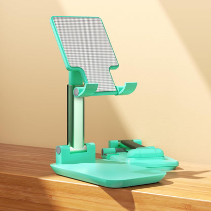 Cell Phone Stand,Adjustable Angle Height Phone Stand for Desk,Fully Foldable/Portable Phone Holder with Silicon Pad for iPhone 16/15/14/13/12/Smartphones,All Mobile Phones (Green)