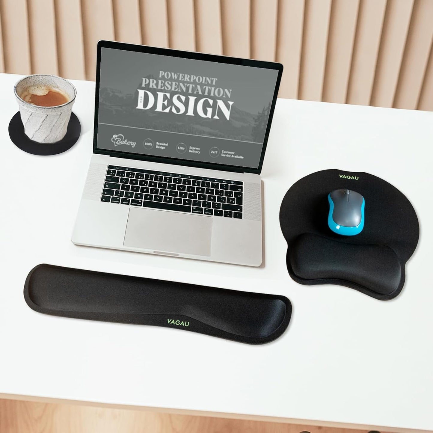Comfy Mee Premium Memory Foam Keyboard and Mouse Wrist Rest Pads Set- for Comfortable Typing &Wrist Pain Relief (Pack of 2)