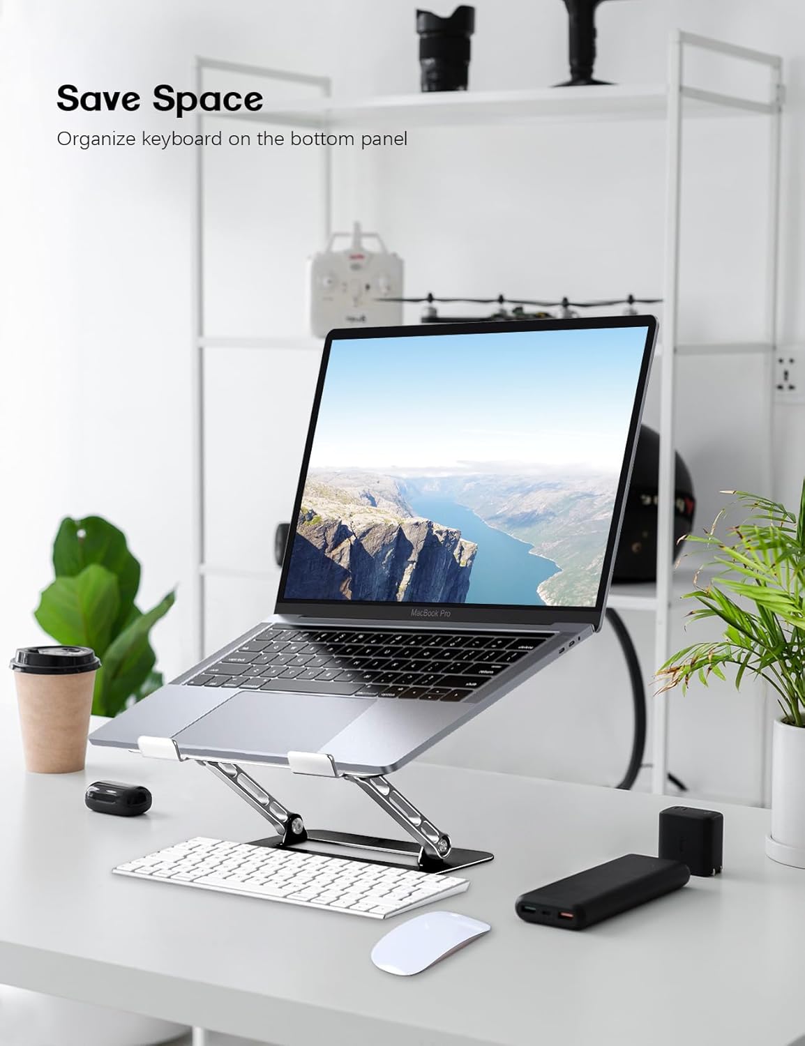 Aoviho Adjustable Laptop Stand for Desk,Portable Laptop Stand Holder and Riser,Foldable Aluminum Notebook Computer Stands for MacBook Air Pro HP Lenovo Dell Samsung Chromebook, 10-15.6 inch, Purple