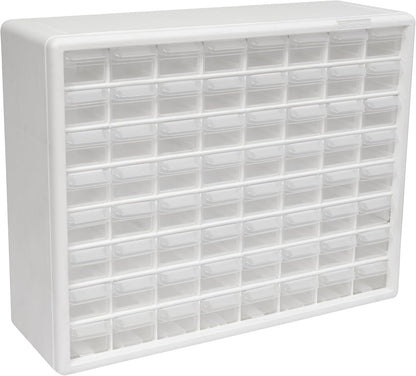 Akro-Mils 24-Drawer Plastic Drawer Storage Cabinet for Garage Organization, Bead Organizer, Building Bricks Storage, Teacher Toolbox, Makeup Organizer, 20" W x 6" D x 16" H, 10124 Black