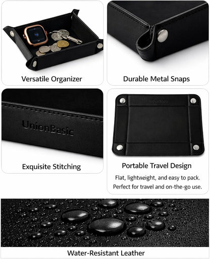 UnionBasic Medium Valet Tray, Jewelry Tray for Rings Watches Earrings, Entryway Catchall Caddy for Coins Keys Change, Nightstand Bedside Valet Holder, Trays for Electronic Gadgets, Candy Pink Plus - Colors A