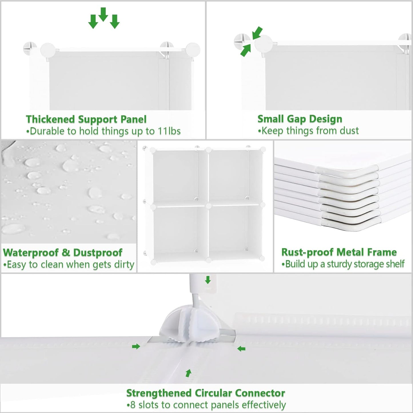 C&AHOME Cube Storage Organizer, 4-Cube Shelves Units, Closet Cabinet, DIY Plastic Modular Book Shelf Ideal for Bedroom, Living Room, Office, 24.8" L x 12.4" W x 24.8" H Milky UPCS04M