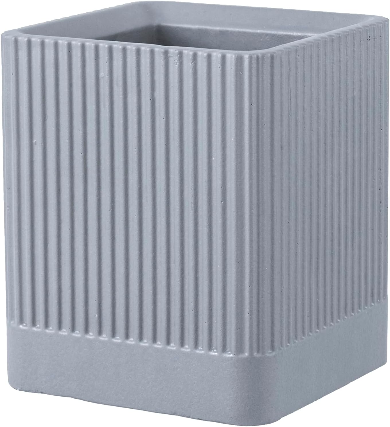 MyGift Pen Holder Pencil Holder For Desk Desktop Pen Cup Holder Gray Concrete 3.5 Inch Round Modern Office Desk Organizer