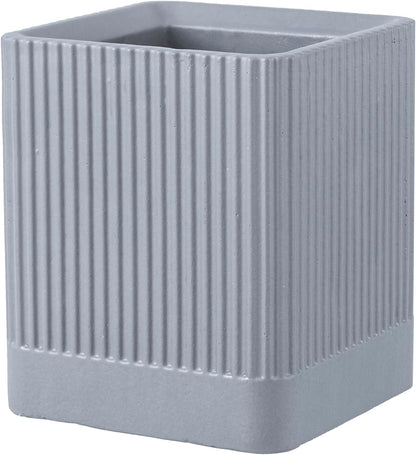MyGift Pen Holder Pencil Holder For Desk Desktop Pen Cup Holder Gray Concrete 3.5 Inch Round Modern Office Desk Organizer