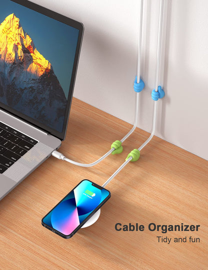 iToleeve 12 Pack Funny Thumb Cable Clips, Cord Holder Organizer & Keeper for Desk, Adhesive Phone Charger Cable Management for Nightstand, Office, Home, Car