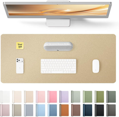 YSAGi Leather Desk Protector, Office Mat, Large Mouse Mat, Non-Slip PU Leather Blotter, Laptop Pad, Waterproof Writing Pad for Office and Home (Light Pink, 23.6" x 13.8") - Colors B