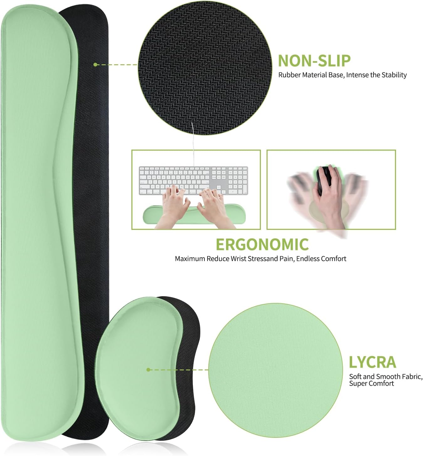 Mouse Pad and Keyboard Wrist Rest, 3-in-1 Large Keyboard and Mouse Pad Set, Ergonomic Wrist Rest for Computer Keyboards, Non-Slip Desk Mat Protector for Women (Purple Pink, 31.5" X 15.7")