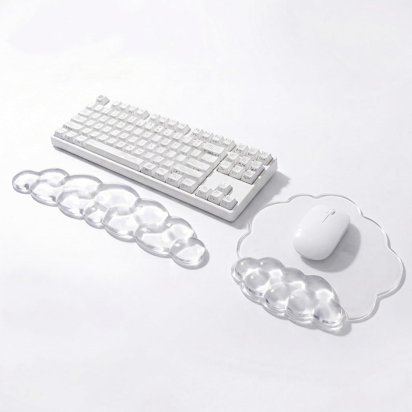 Ergonomic Cloud-Shaped Keyboard Wrist Rest & Non-Slip Mouse Pad Set, Soft Gel Support, Easy-to-Clean, Durable, Ideal for Long Work & Study Hours