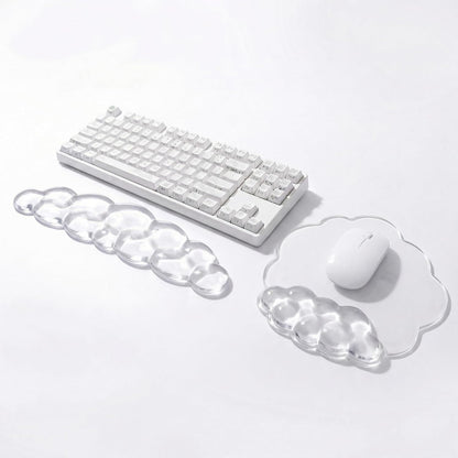 Ergonomic Cloud-Shaped Keyboard Wrist Rest & Non-Slip Mouse Pad Set, Soft Gel Support, Easy-to-Clean, Durable, Ideal for Long Work & Study Hours