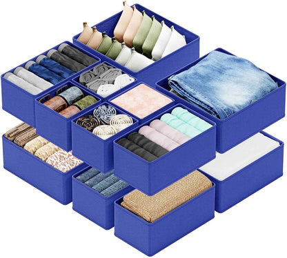 SpaceAid Drawer Organizer for Clothes, 18 Pack Dresser Drawer Organizer Bins, Closet Organizers and Storage Dividers for Clothing, Underwears, Socks (Beige)