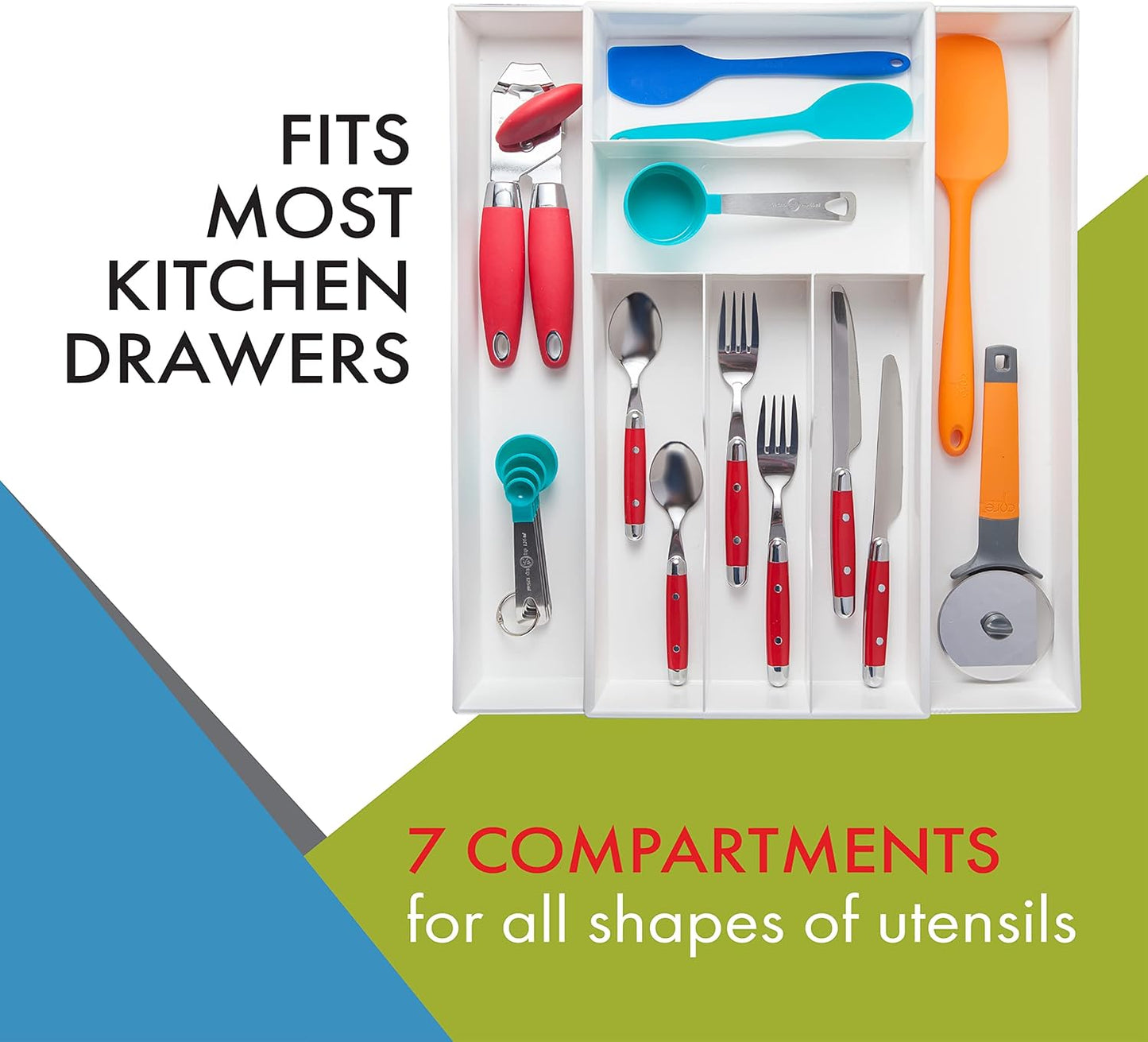 Dial Industries Expandable Silverware, Utensil and Cutlery Kitchen Drawer Organizer Tray