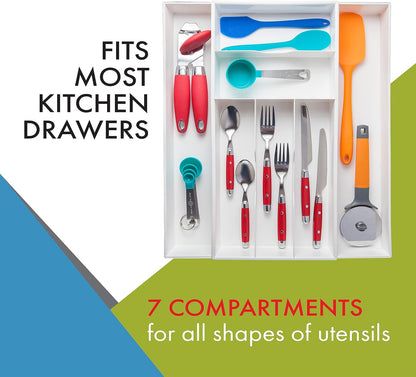 Dial Industries Expandable Silverware, Utensil and Cutlery Kitchen Drawer Organizer Tray