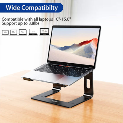 BESIGN LS03 Aluminum Laptop Stand, Ergonomic Detachable Computer Stand, Notebook Riser, Laptop Mount Compatible with Air, Pro, Dell, HP, Lenovo More 10-15.6" Laptops, Silver