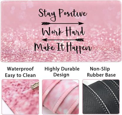 Memory Foam Ergonomic Keyboard Wrist Rest Pad and Mouse Wrist Rest Support Mouse Pad Set for Office Gaming Easy Typing-Pink Fluid