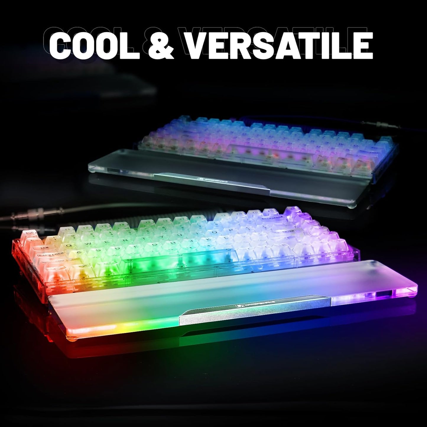 SELORSS Acrylic Keyboard Wrist Rest 98-Key Mechanical Keyboards Ergonomic Palm Rest for Computer Keyboard,Anti-Slip Base,Wrist Pad for Laptop,Office & Home-Easy Typing