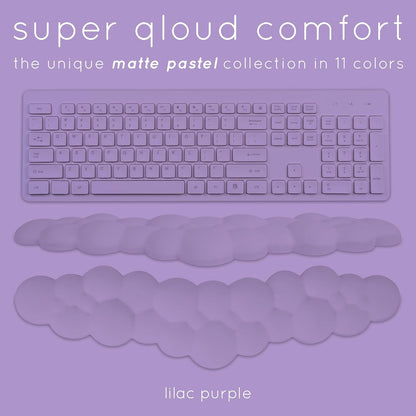 Cloud Keyboard Wrist Rest – Create-ables Qloud Cloud Wrist Rest for Computer Keyboard and Mouse, Ergonomic Memory Foam Wrist Pad with Non-Slip Base, Includes Cloud Mouse Pad – White