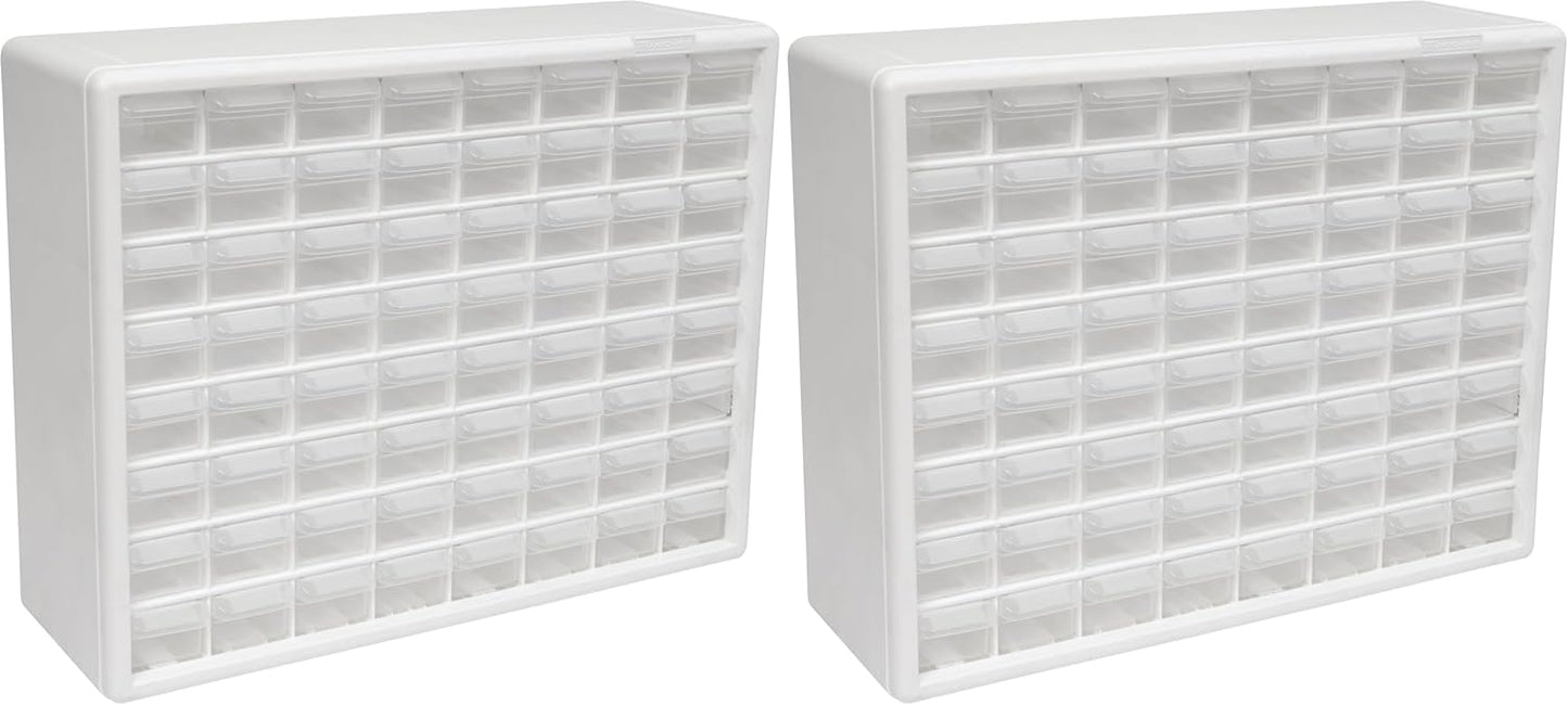 Akro-Mils 24-Drawer Plastic Drawer Storage Cabinet for Garage Organization, Bead Organizer, Building Bricks Storage, Teacher Toolbox, Makeup Organizer, 20" W x 6" D x 16" H, 10124 Black