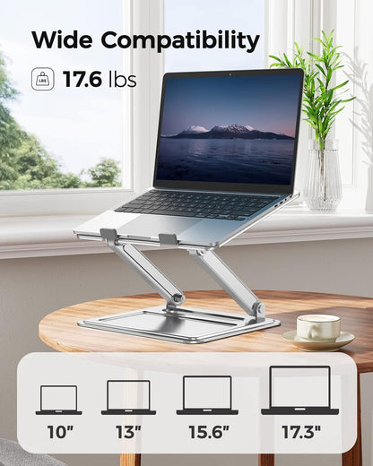 LORYERGO Adjustable Laptop Stand, Portable for 17.3inch Laptops, Holds Up to 17.6lbs, Ergonomic Posture & Heat Dissipation