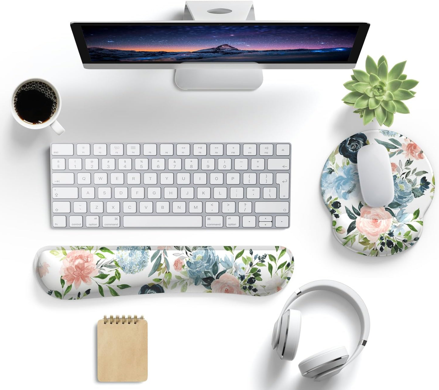 Ghost Book Mousepad with Wrist Rest Halloween Computer Keyboard Mouse Pad Black Cute, Mouse Pad with Wrist Rest for Computer Keyboard, 2 In1 Mousepad with Wrist Support Easy Typing&Relieve Wrist Pai
