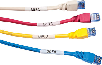 Brady Authentic (M21-750-427) Self-Laminating Wire Wrap for Control and Electrical Panels, Datacom Cable, Black on White- For M210, M210-LAB, M211, BMP21-PLUS and BMP21-LAB Printers, .75" W, 14' L