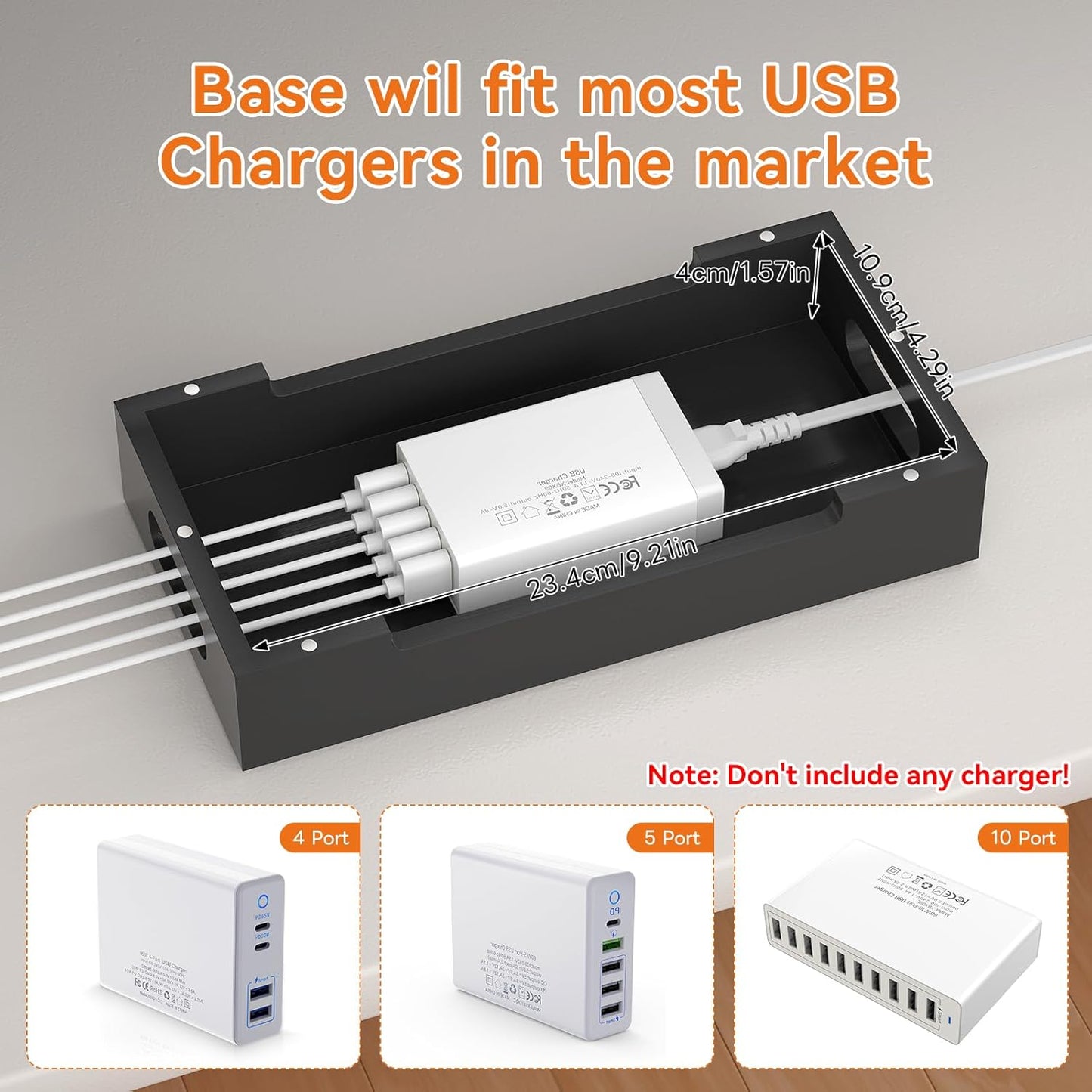 Pezin & Hulin Bamboo Charging Station for Multiple Devices with 5 Port USB Charger, 5 Cables and Watch Stand. Wood Desktop Docking Stations Organizer for Cell Phone, Tablet, Watch, Office Accessories
