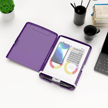 Hongri Clipboard with Storage with Pen Holder, Folder Nursing Clip Board 8.5 x 11 Foilo-Side Opening, High Capacity, Light Weight for Teachers, Classroom. Size 14 x 9.6 x 1.2 in(Pink)