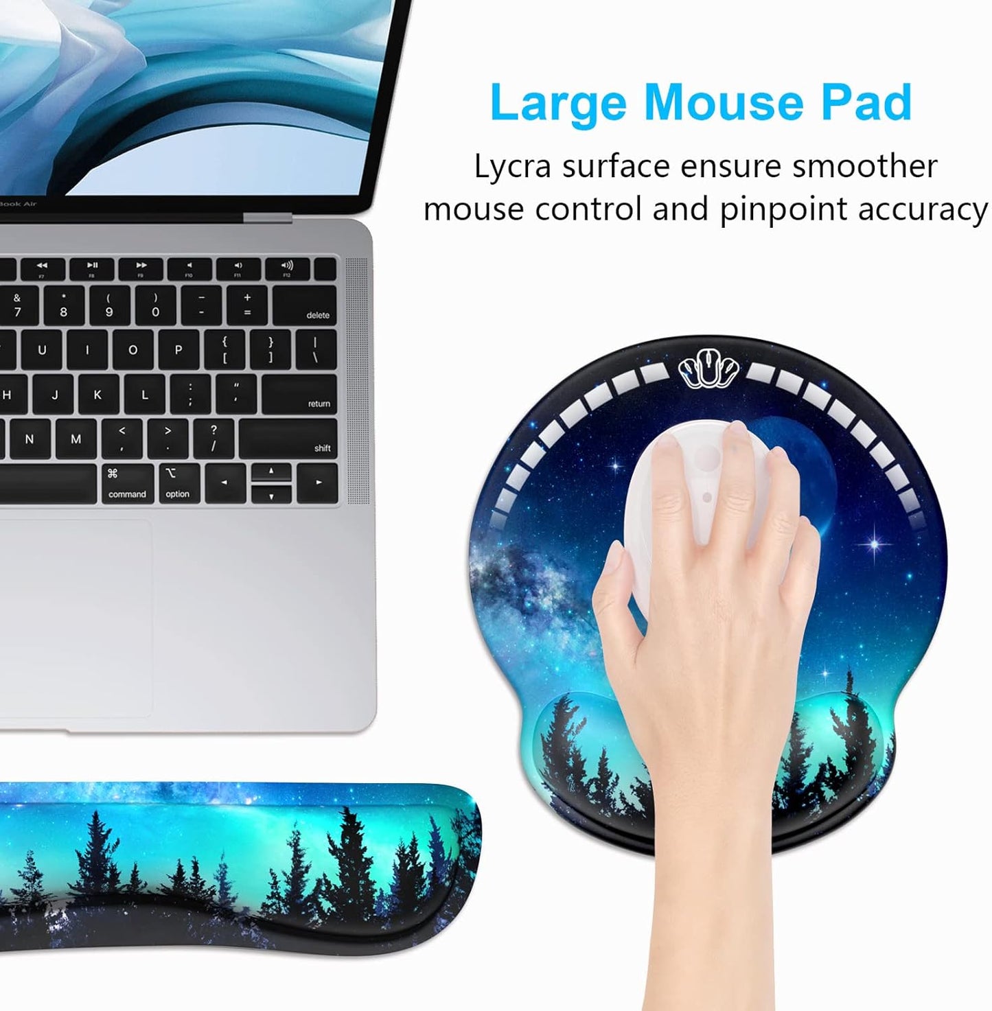 Dapesuom Keyboard Wrist Rest and Mouse Pad with Wrist Support, Cute Memory Foam Cushion for Keyboard and Mouse Set, Ergonomic Desktop Pad Rests with Non Slip Base for Easy Typing & Pain Relief, Pink