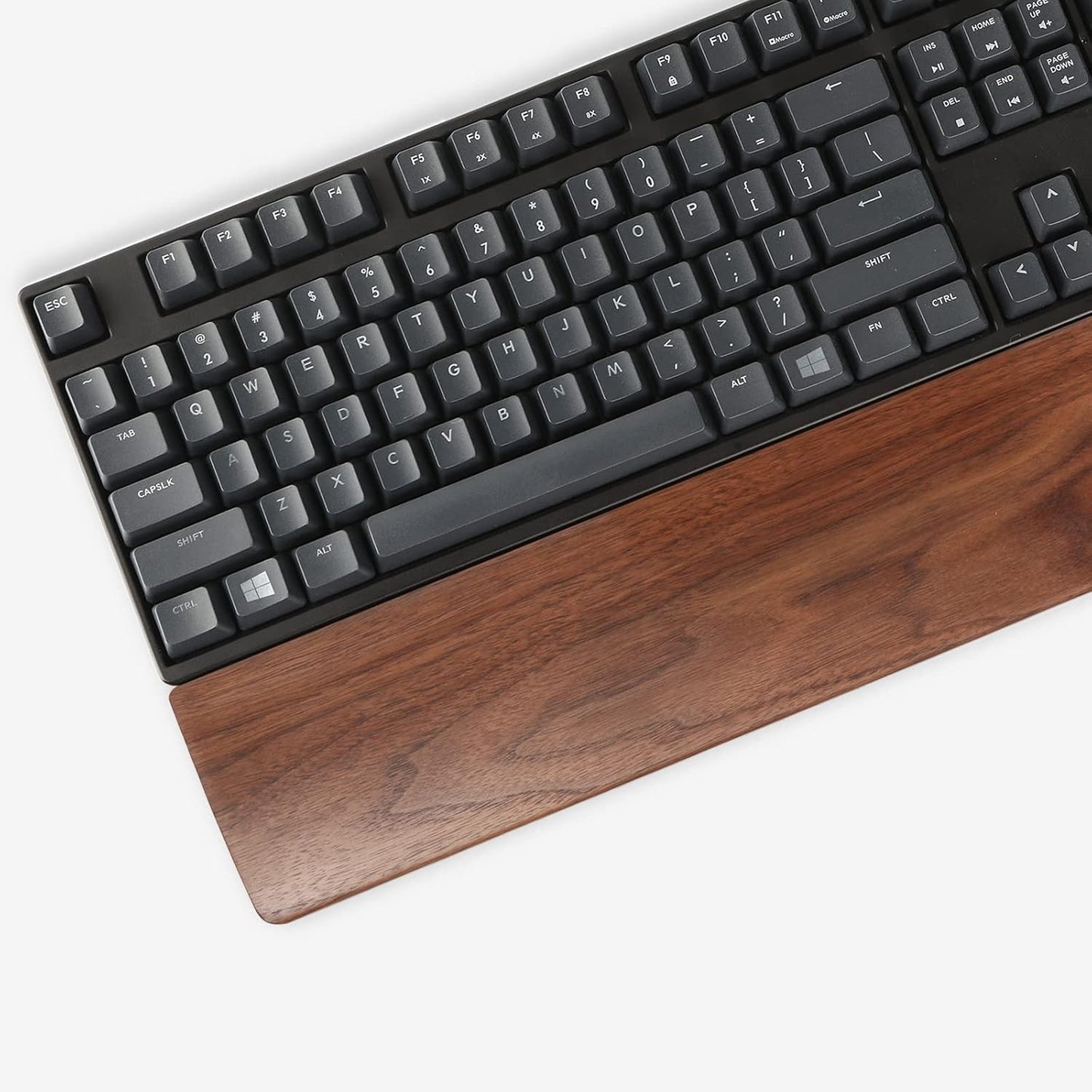 Faluber Wooden Wrist Rest, 14.3-inch Length and 20mm Thickness for Tenkeyless Keyboard, Walnut Wood Palm Rest, Ergonomic Design for Mechanical Gaming Keyboard, Stain Resistant (Medium, Walnut Wood)