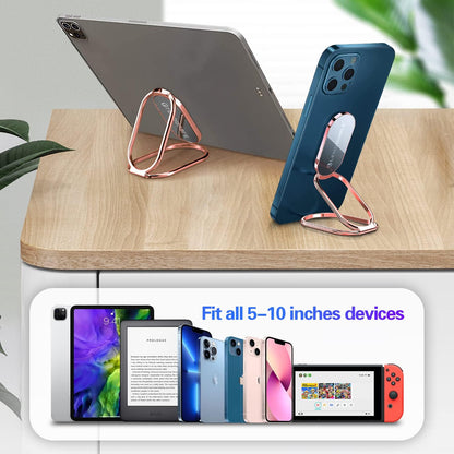 Foldable Cell Phone Stand for Desk, Adjustable Cellphone Ring Holder Finger Kickstand for Office Desktop & Magnetic Car Mount, Rotatable Multi-Angle Hand Grip for iPhone 16 15 Smartphones Back Case