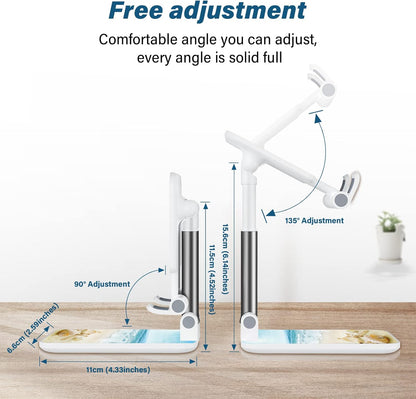 Desk Cell Phone Stand - Adjustable Angle-iPad Holder, Universal Compatible Phone Holder for Desk