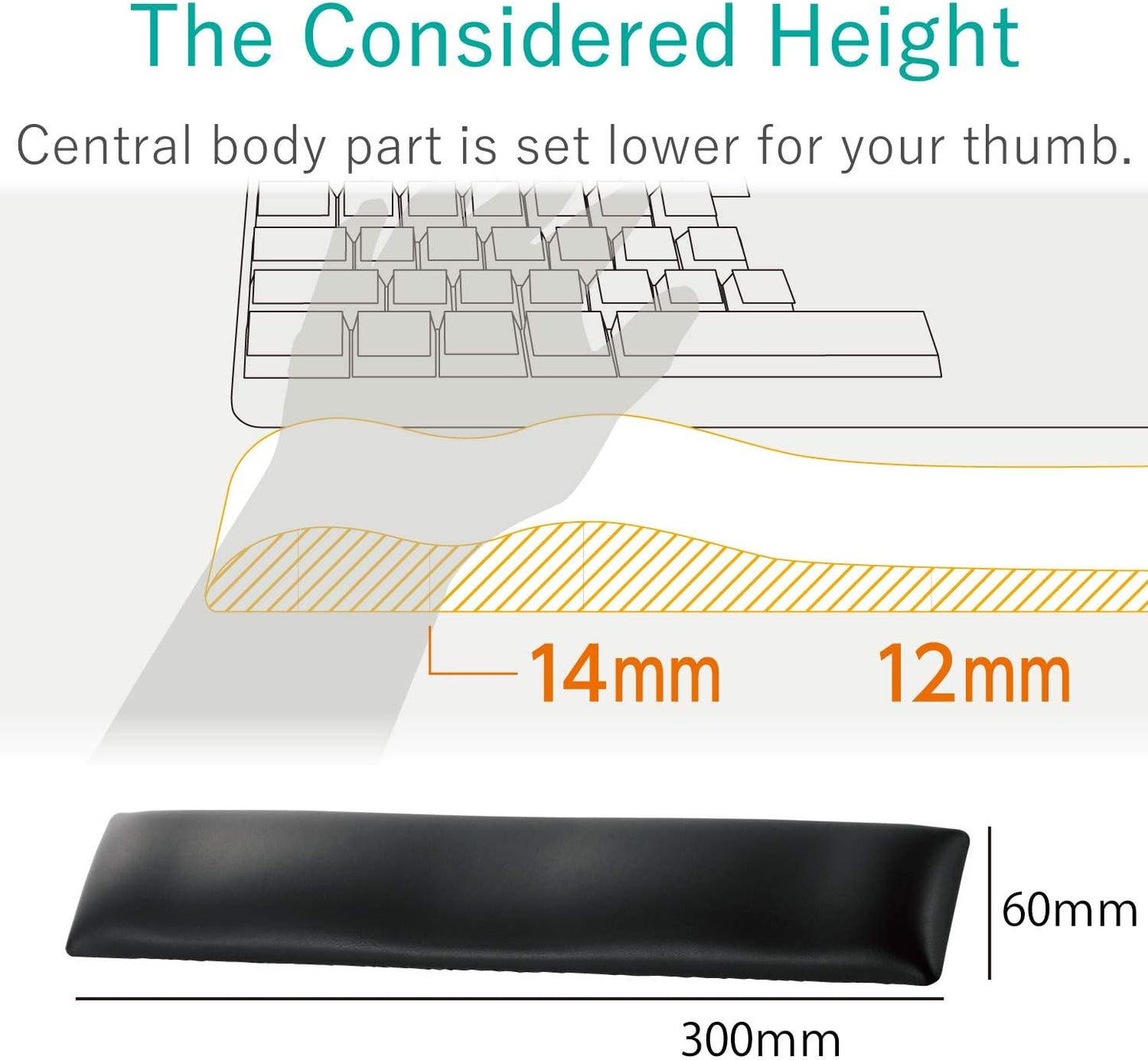 ELECOM Wrist Rest FITTIO Long Type Fatigue Reduction Ergonomic Design Comfortable Memory Foam Anti Skid White MOH-FTPWH