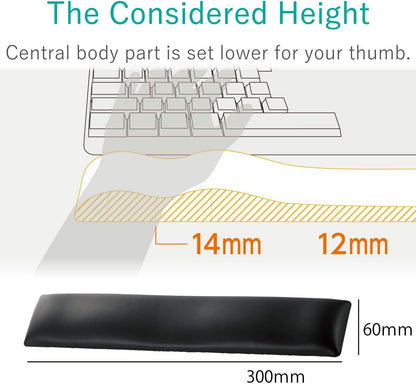 ELECOM Wrist Rest FITTIO Long Type Fatigue Reduction Ergonomic Design Comfortable Memory Foam Anti Skid White MOH-FTPWH