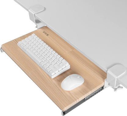 VIVO Large Clamp-on Computer Keyboard and Mouse Under Desk Slider Tray, 27 x 11 inch Pull Out Platform Drawer, White, MOUNT-KB05W