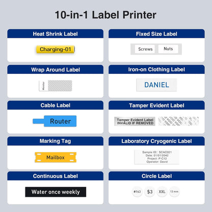 SUPVAN G15M Mini Portable Label Maker Machine with Heat Shrink Tube, Rechargeable 1200mAh Battery Thermal Transfer Printer, Compatible with Multi-Type Label, Home, Garage, Office & Outdoor