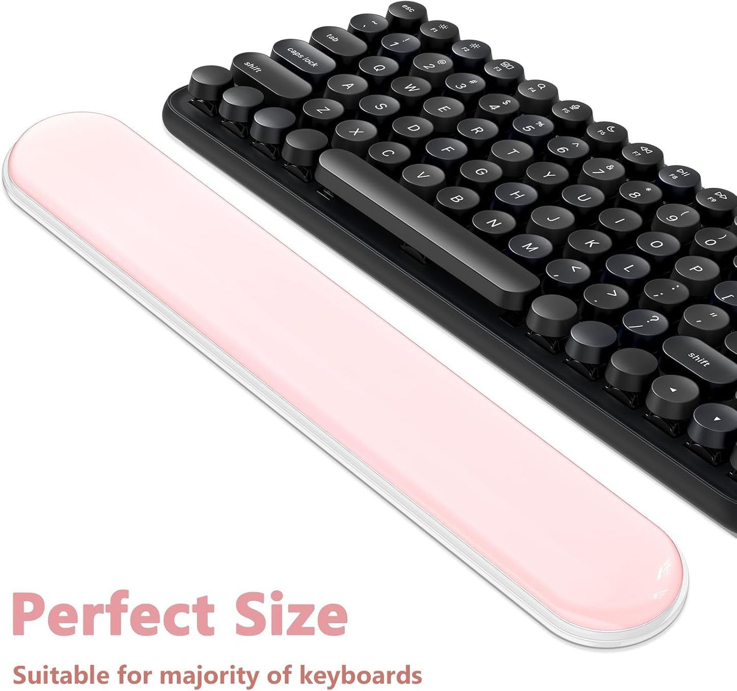AKIT Ergonomic Mouse Pad with Wrist Rest& Keyboard Wrist Rest, Wrist Rest for Computer Keyboard, Pain Relief, Non-Slip Gel Base, Mousepad Wrist Support for Gaming, Office, Waterdrop Shaped Pink