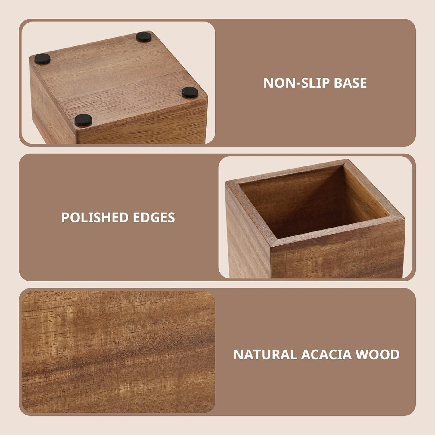Desk Organizer Set of 3 - Bamboo Office Desk Accessories - Desk Organizers and Accessories for Women Men - Set incl. Pencil Pen Holder, Paperclip Storage and Sticky Note Holder