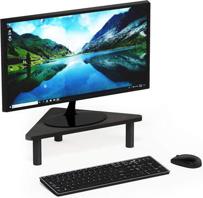 Furinno Turn-N-Tube Corner Monitor Riser Stand with Stainless Steel Tubes, Americano