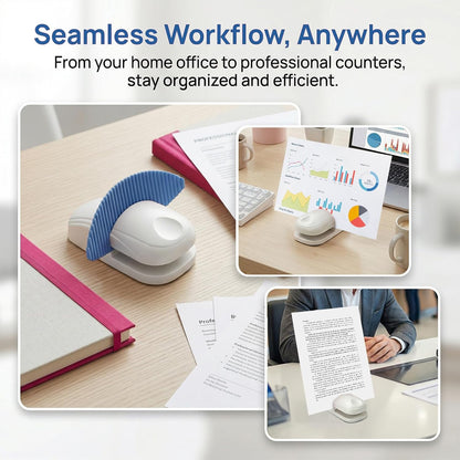 Plastic Document Holder for Typing, Portable Paper Stand with Non-Slip Base for A4 Paper, Compact Reading Clip Holder for Office Desk, Computer, Bank - White
