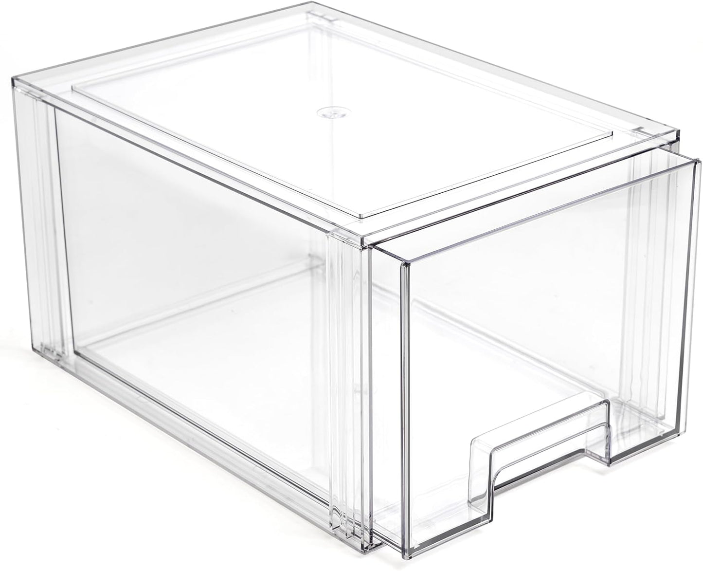 BINO | Stackable Storage Drawers, Shallow X-Large - Clear | THE CRATE COLLECTION | Storage Bins With Drawers Bathroom Organizers and Storage Organization and Storage Under Sink Organizer Vanity Home