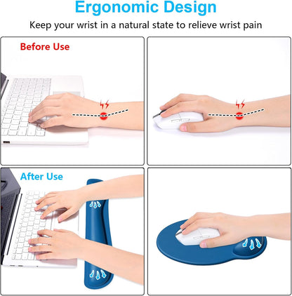 Dapesuom Keyboard Wrist Rest and Mouse Pad with Wrist Support, Cute Memory Foam Cushion for Keyboard and Mouse Set, Ergonomic Desktop Pad Rests with Non Slip Base for Easy Typing & Pain Relief, Pink