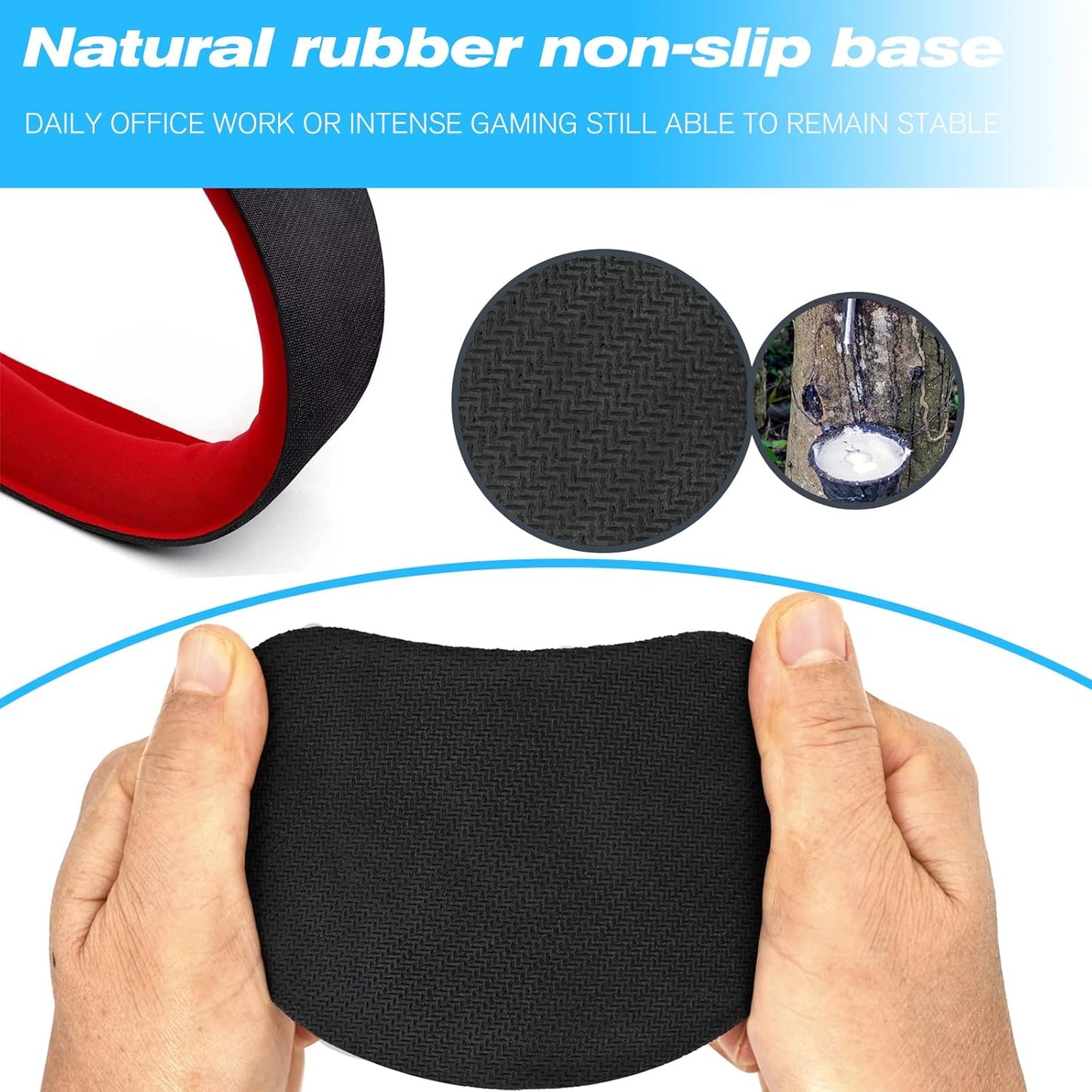 Keyboard Wrist Rest and Mouse Wrist Rest Set - Ergonomic Memory Foam Wrist Cushion - for Wrist Support on Computer, Laptop, Office, Playing Games, Typing Relieves Wrist Pain Black
