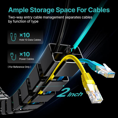 PEGZONE Under Desk Cable Management Spine – Flexible Cable Snake Organizer for Standing Desk, Tool-Free Magnetic Vertebrae Wire Management for 0.4"-2" Table, White