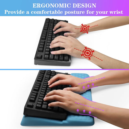 Computer Keyboard Stand with Wrist Rest, Ergonomic Tilted Keyboard Holder - Keyboard Riser with Wrist Pad - Keyboard Tray Support for Office Home - Black