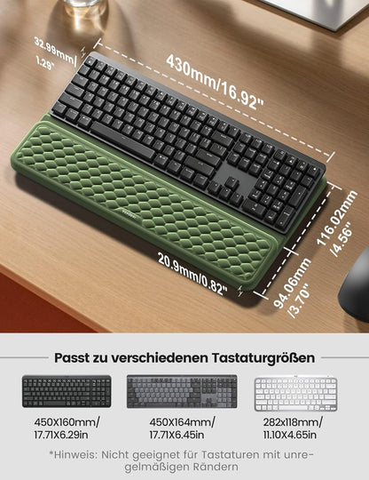 Vaydeer Wrist Rest with Keyboard Stand, Computer Wrist Support Pad, Ergonomic Keyboard Riser Holder Lifter Tray with Wrist Pad, Soft Memory Foam Desk Cushion, Palm Hand Typing for Office Home School