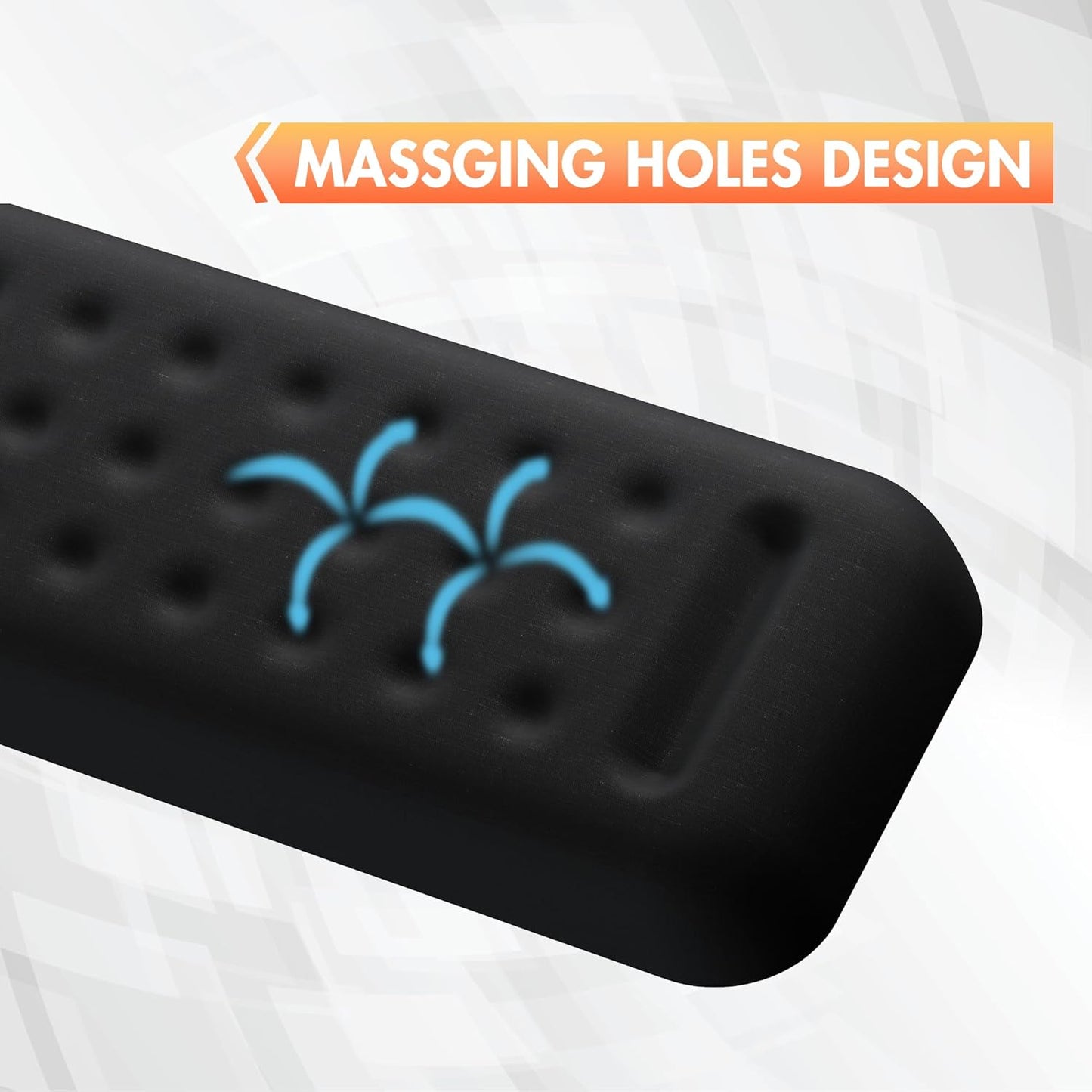 Keyboard Wrist Rest - 17 3/8 in Wrist Rest for Computer and Laptop with Massage Dots, Memory Foam Wrist Pad for Keyboard with Non-Slip PU Base for Ergonomic Wrist Support.