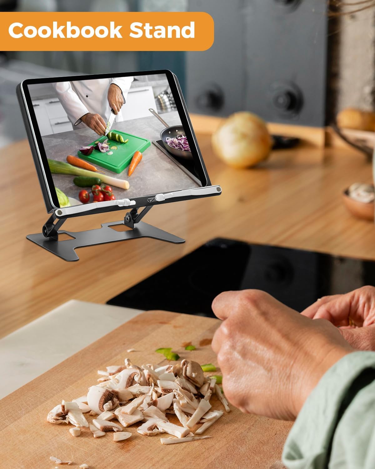 Honagu Adjustable Laptop Stand for Desk, Metal Foldable Laptop Riser, Portable Desktop Book Stand Holder, Ergonominc Computer Notebook Stand Compatible with 10-15.6” Laptops (Silver)