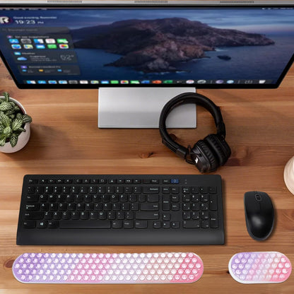 MEGREZ Clear Gel Wrist Rest for Keyboard and Mouse, Cute Crystal Gel WristRest, Ergonomic Wrist Rest Set, Cloud Wrist Rest Keyboard, Pink