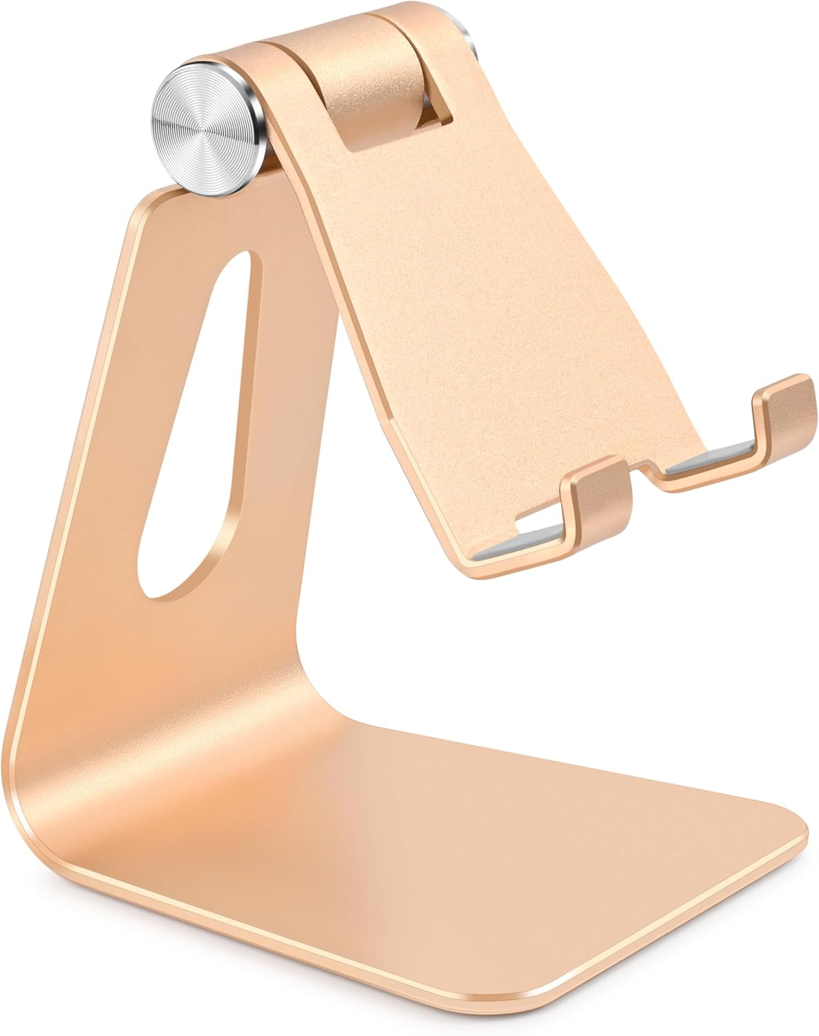 Adjustable Aluminum Alloy Cell Phone Stand, Tabletop Metal Phone Holder,Desktop Phone Dock,Smartphone Cradle,Gold